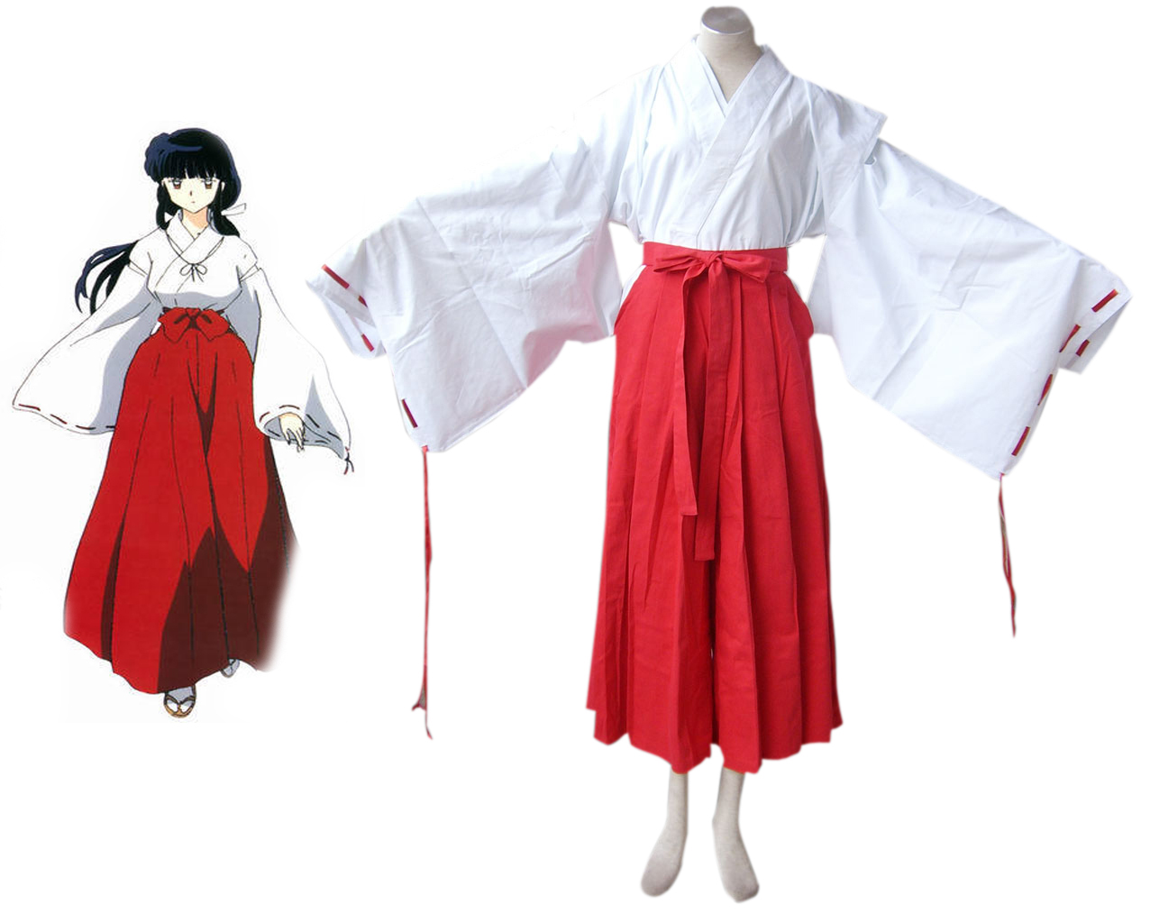 InuYasha Kikyo Miko Kimono Cosplay Costume